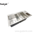 Multi-function Double Bowl Sink with Drainboard